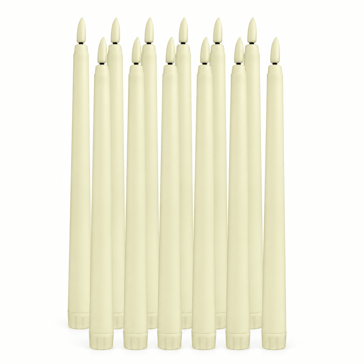 Flameless taper candle option 12 Ivory