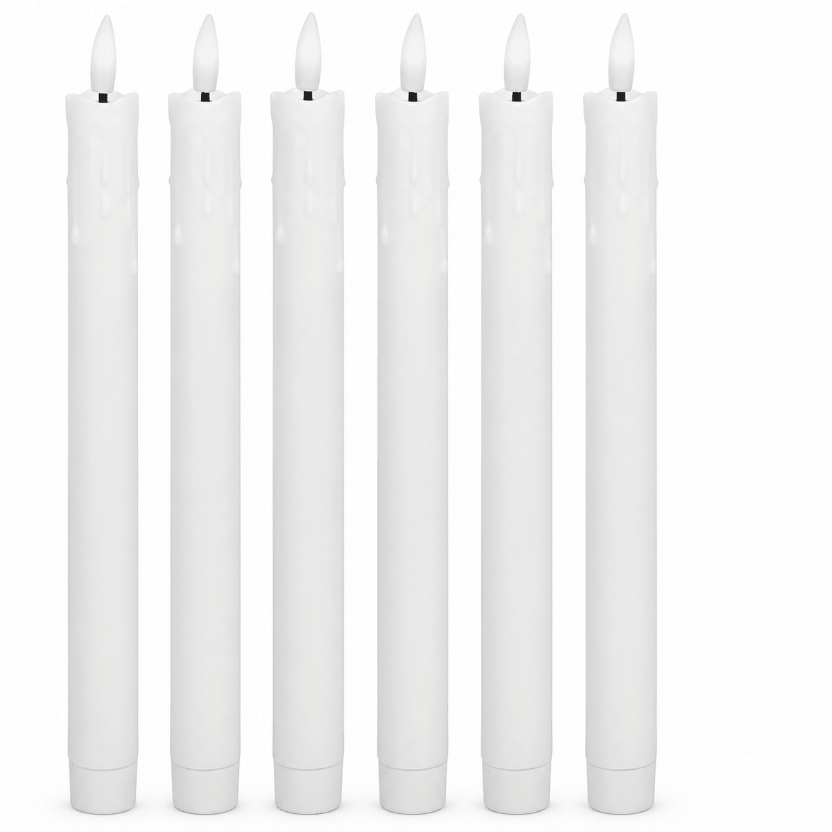 Flameless taper candle option 6 White A