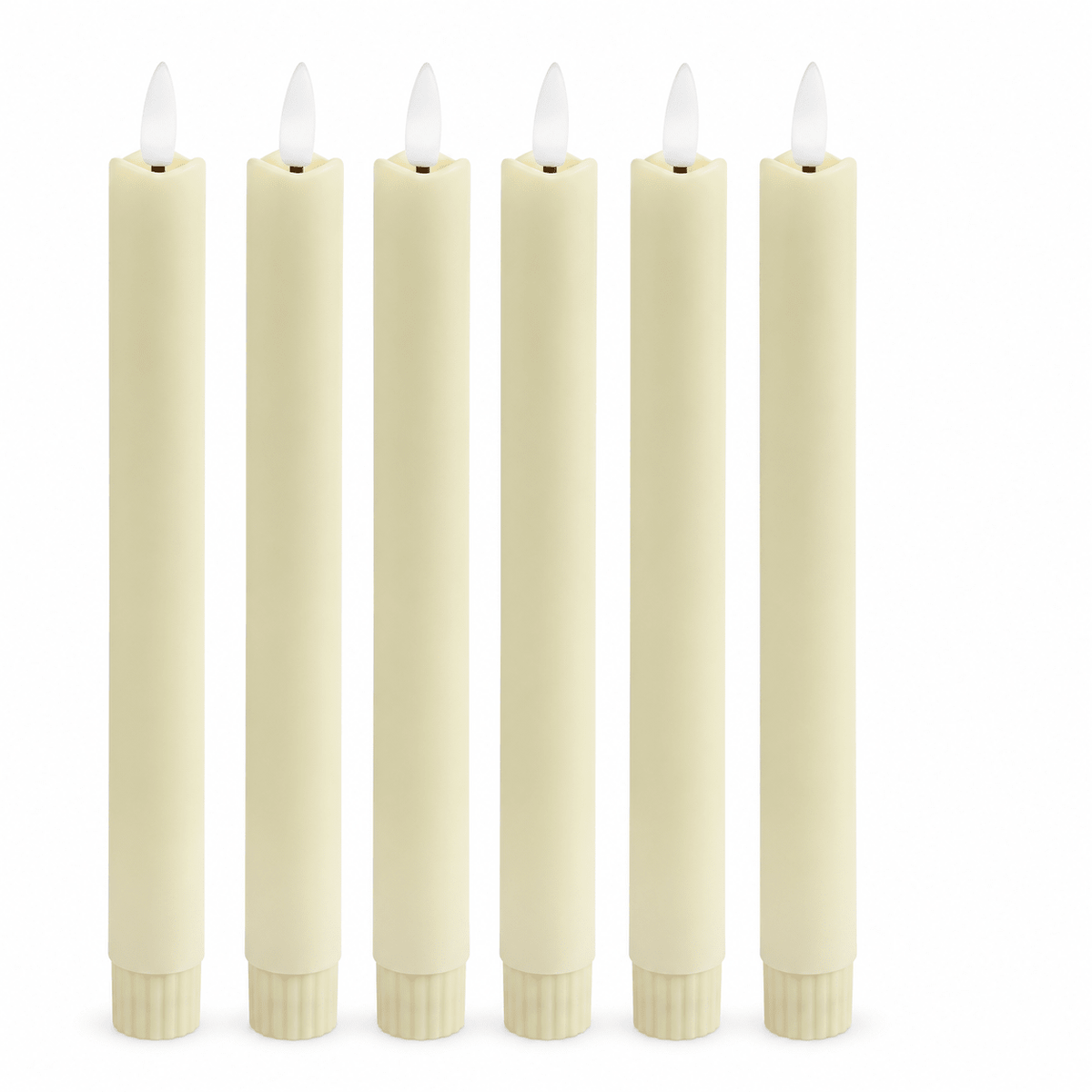 Flameless taper candle option 6 Ivory B