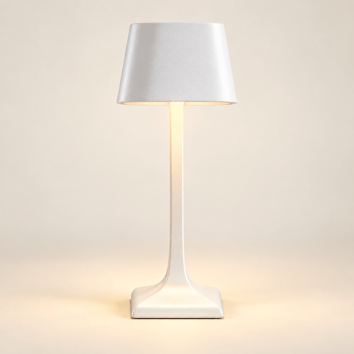 Square Cordless Table Lamp with Touch Dimming — White