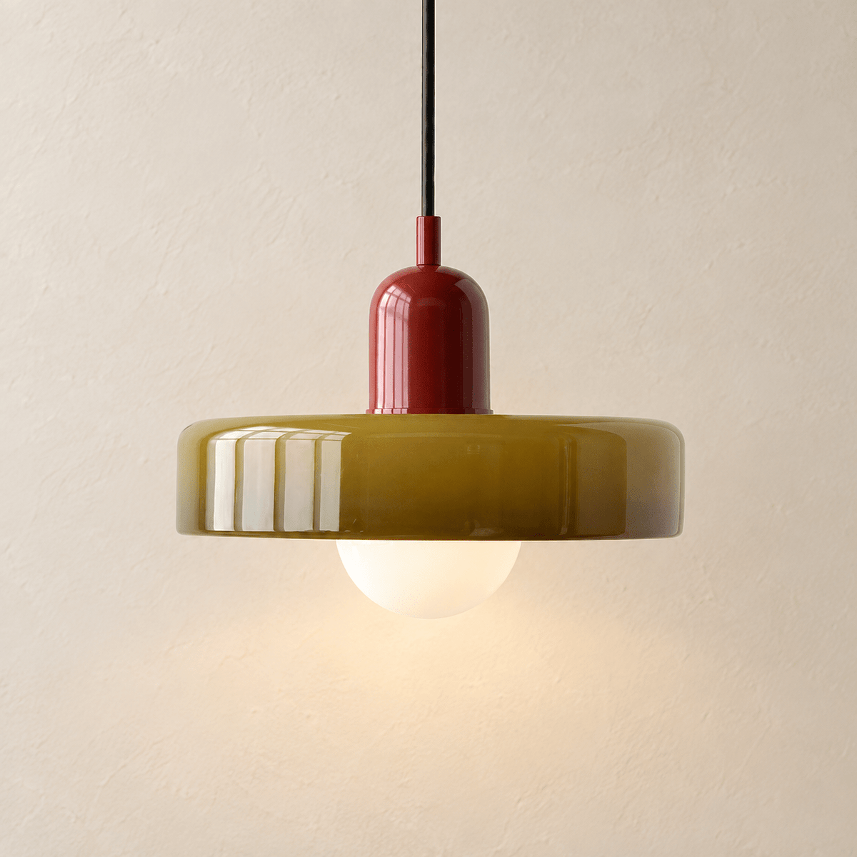Bauhaus Glass Pendant Light with Adjustable Cord StyleC