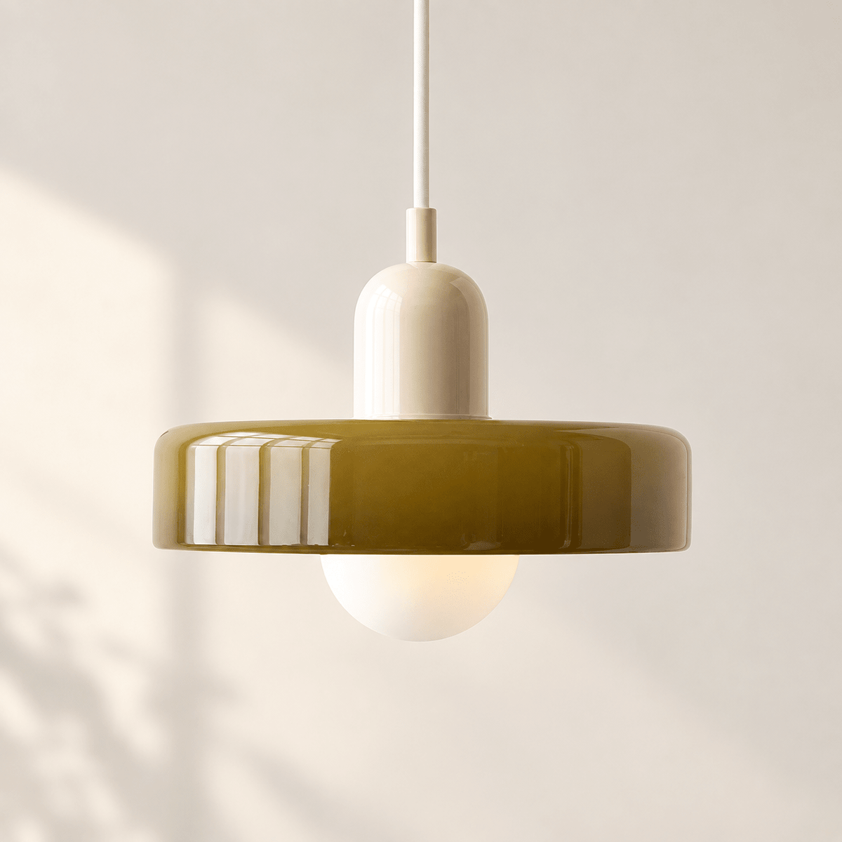 Bauhaus Glass Pendant Light with Adjustable Cord Brown2