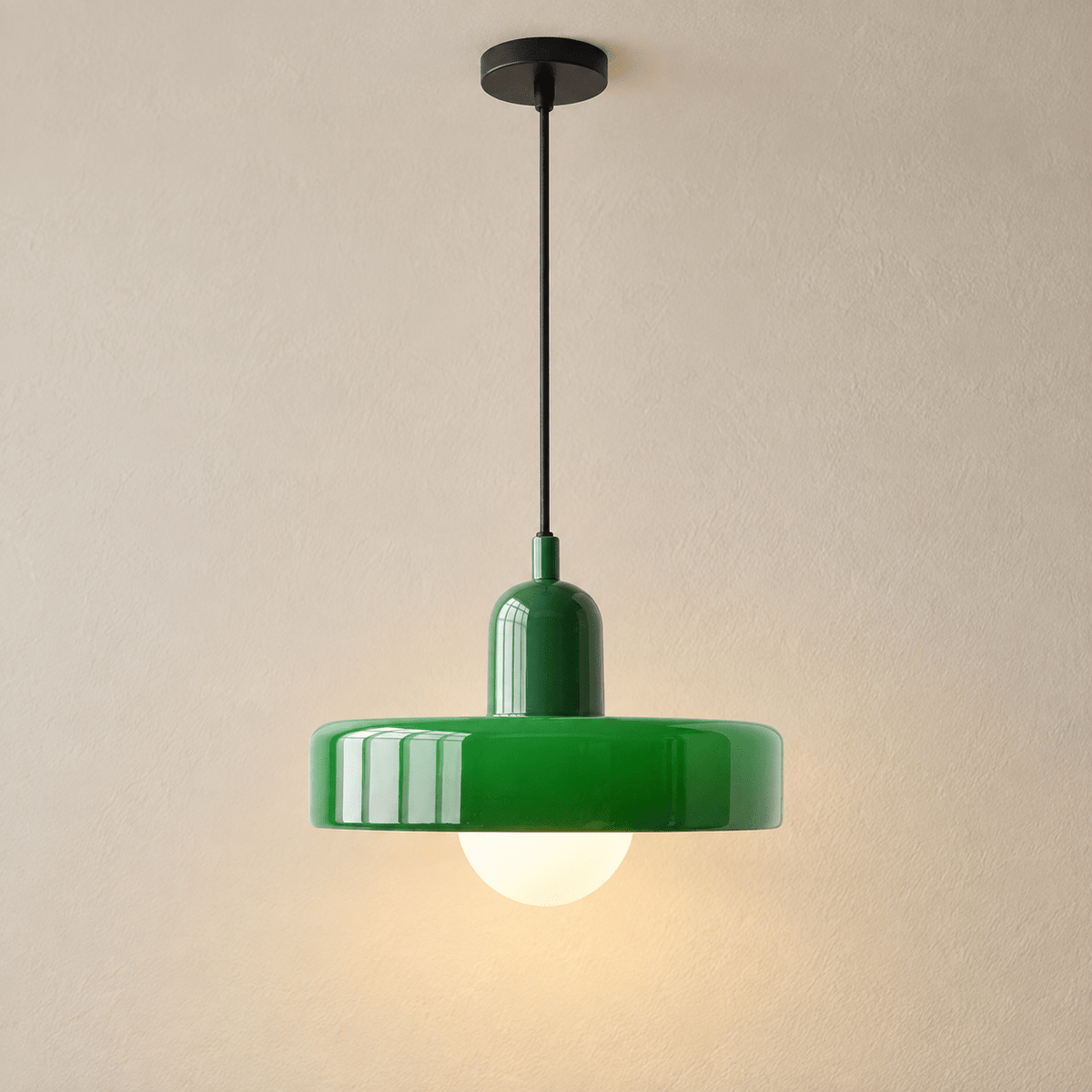 Bauhaus Glass Pendant Light with Adjustable Cord StyleA