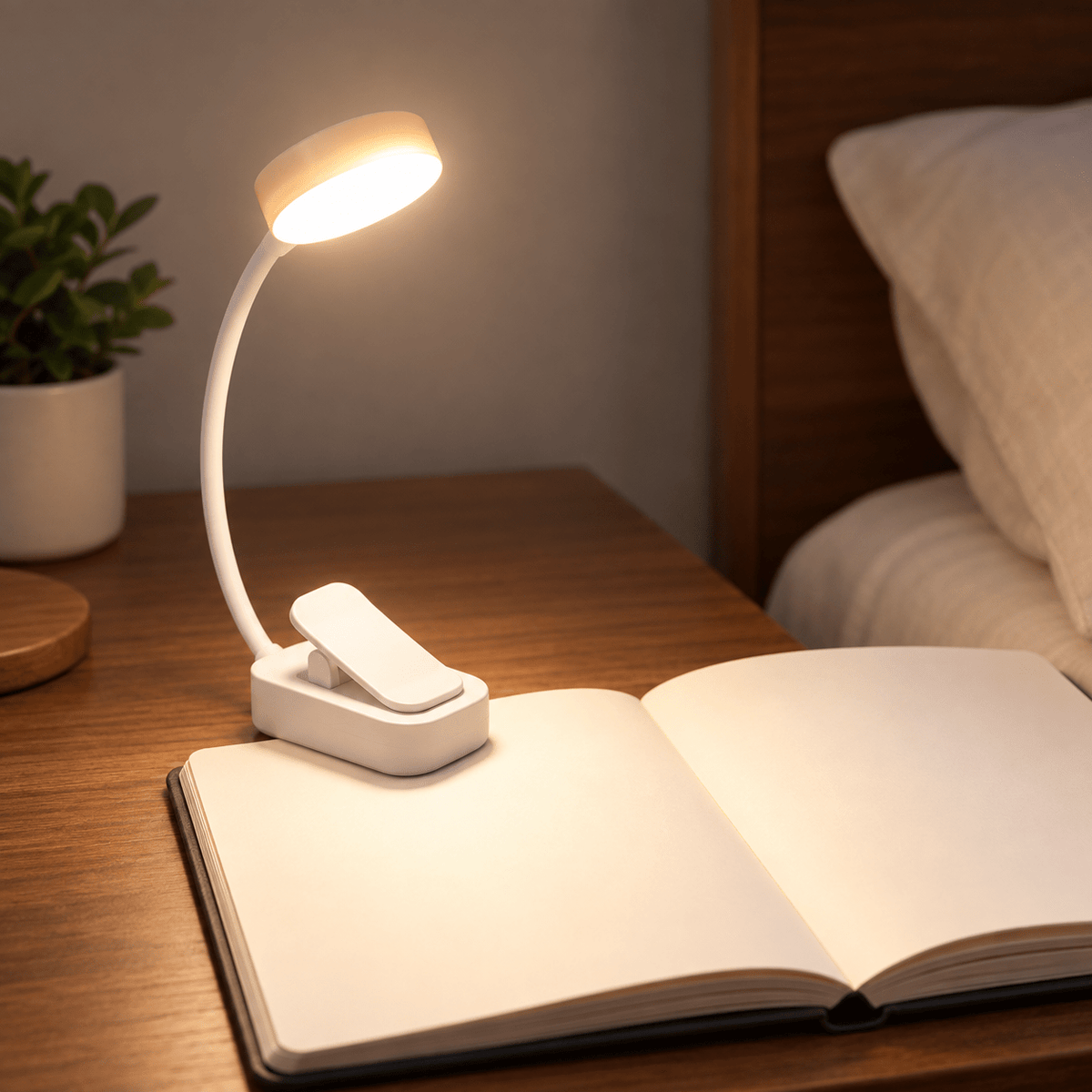 Clip-On Book Light with 3 Colours and Stepless Dimming — Lifestyle