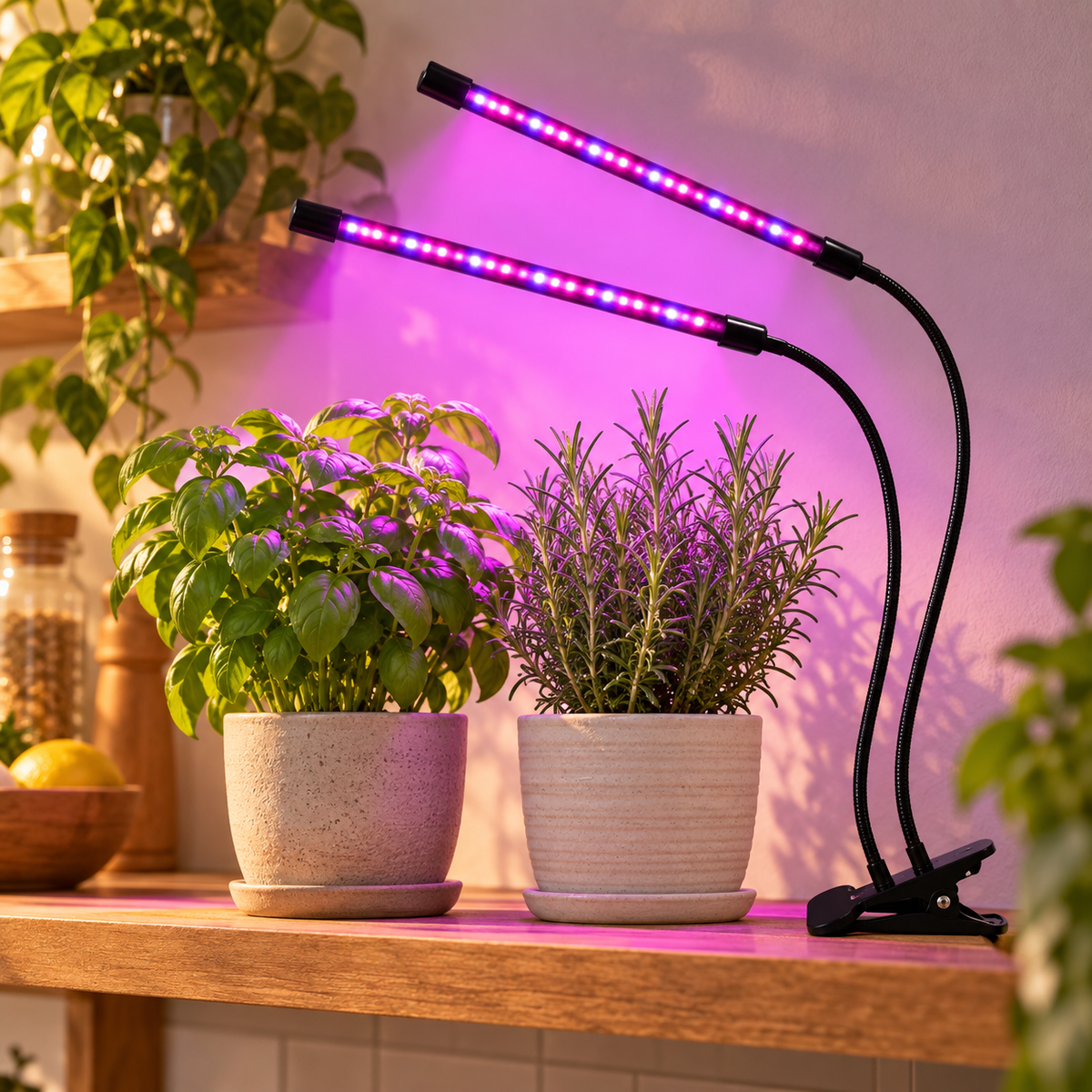 Clip-On LED Grow Light with Timer, 1–4 Heads product photograph