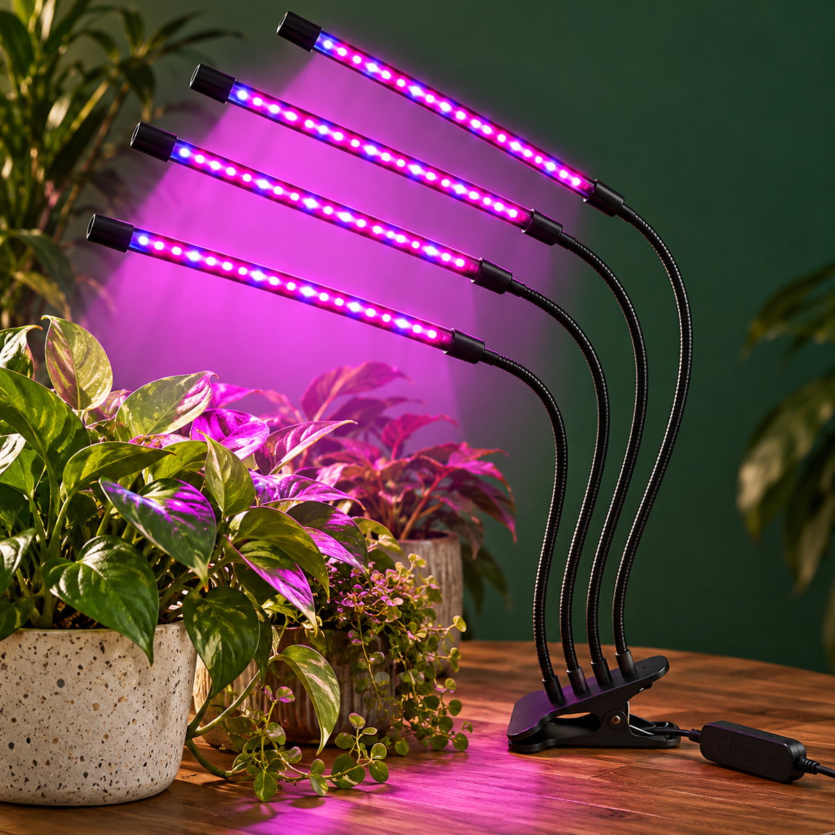 Clip-On LED Grow Light with Timer, 1–4 Heads product photograph
