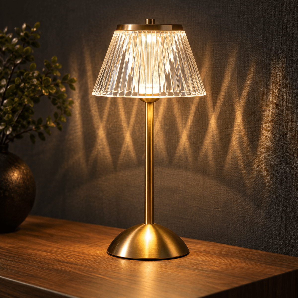 Rechargeable Acrylic Table Lamp with Touch Dimming product photograph