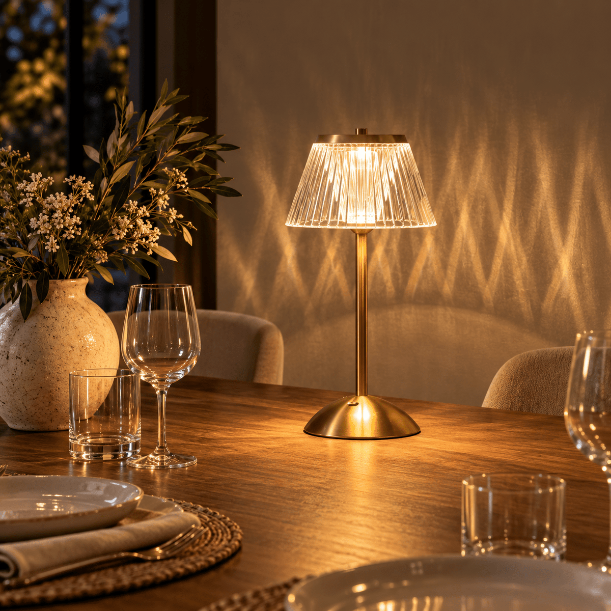 Rechargeable Acrylic Table Lamp with Touch Dimming product photograph
