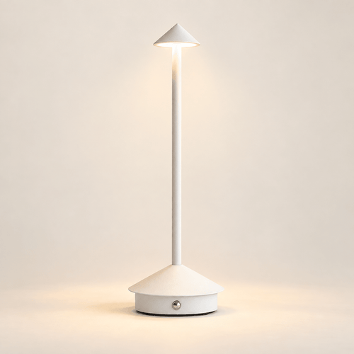 Aluminum Cordless Table Lamp with Dimmable LED — White