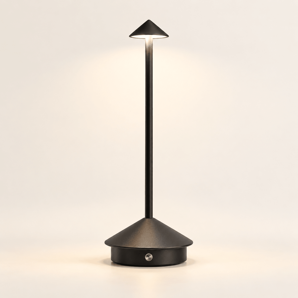 Aluminum Cordless Table Lamp with Dimmable LED — Black