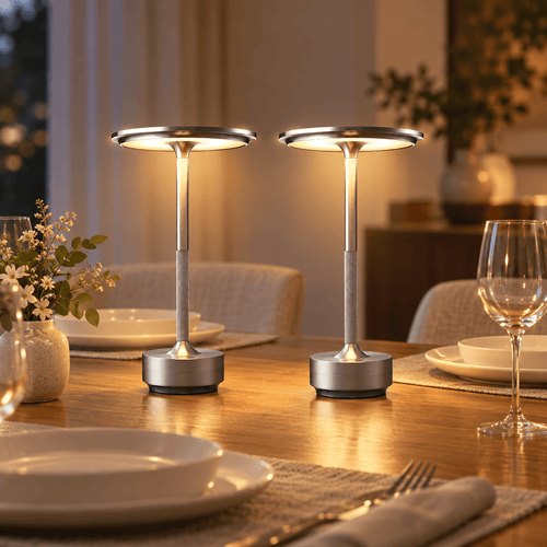 Cordless Silver Touch Table Lamps, Set of 2 product photograph