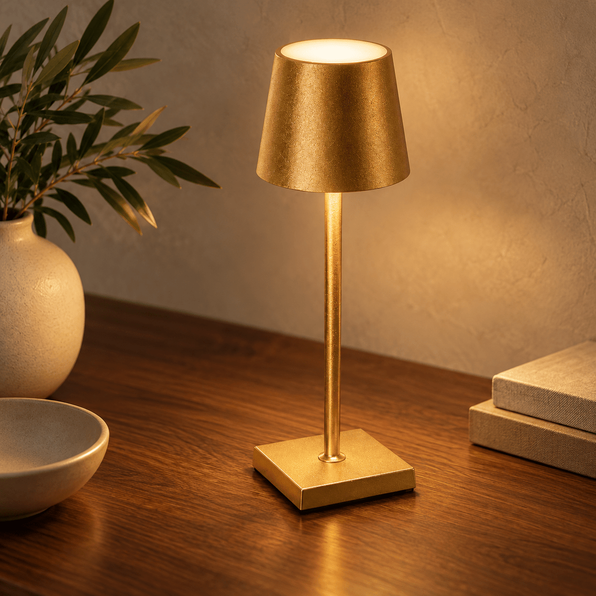 Crackle Shade Cordless Table Lamp — Detail