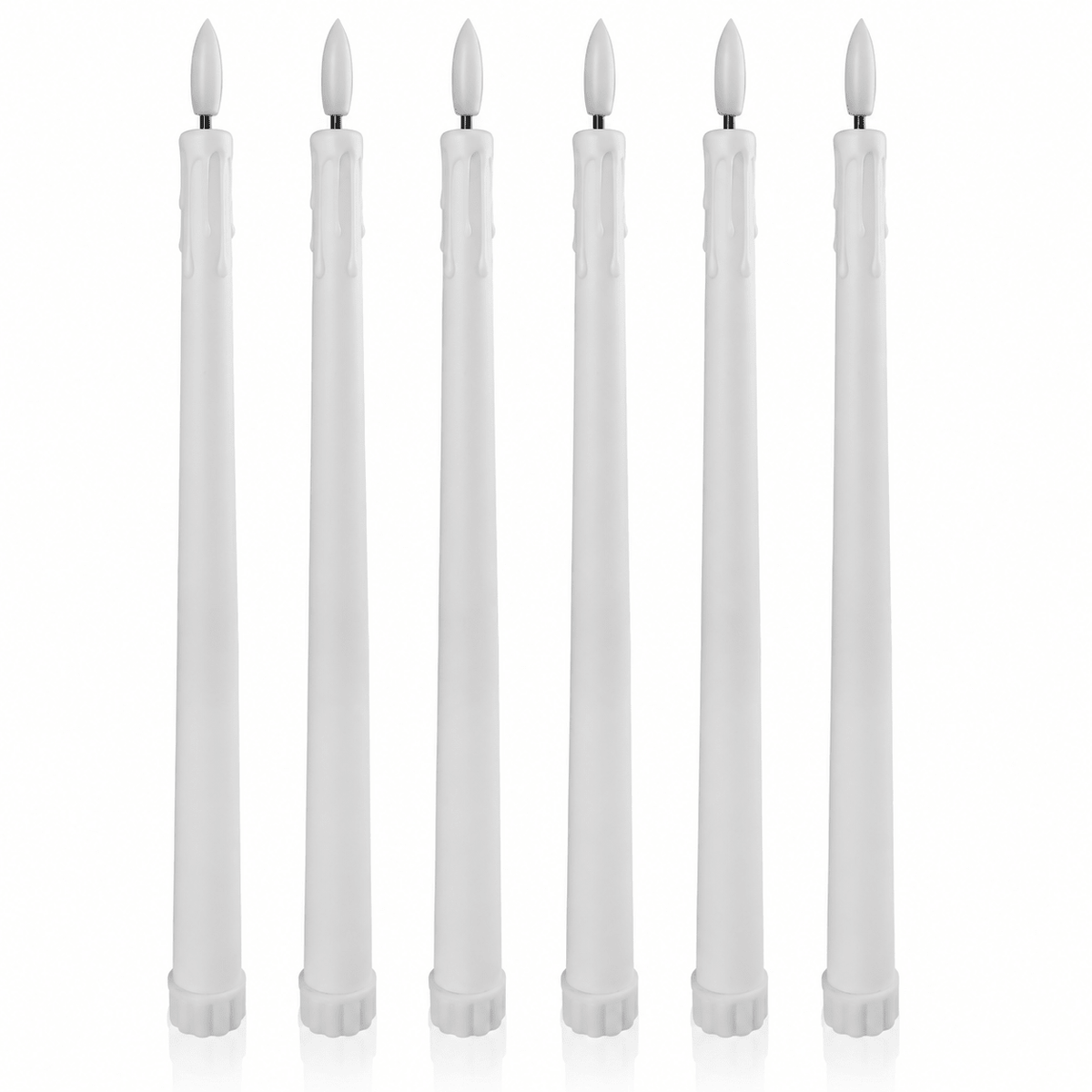 Flameless taper candle option 6 White Dripping