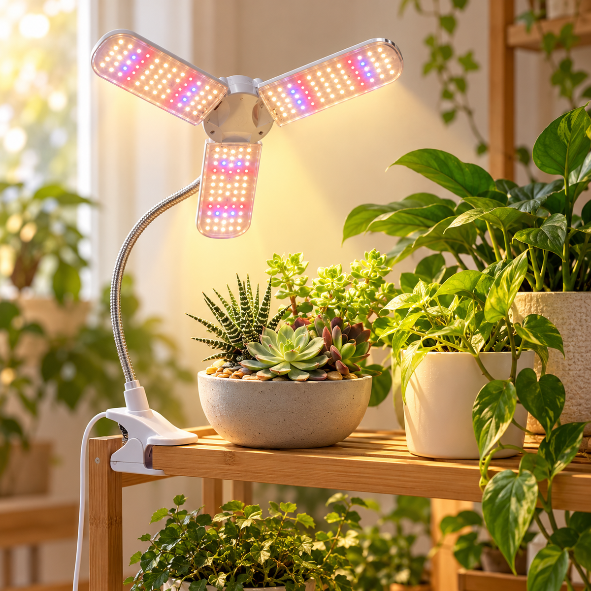 Foldable E27 LED Grow Light, 24–48W product photograph