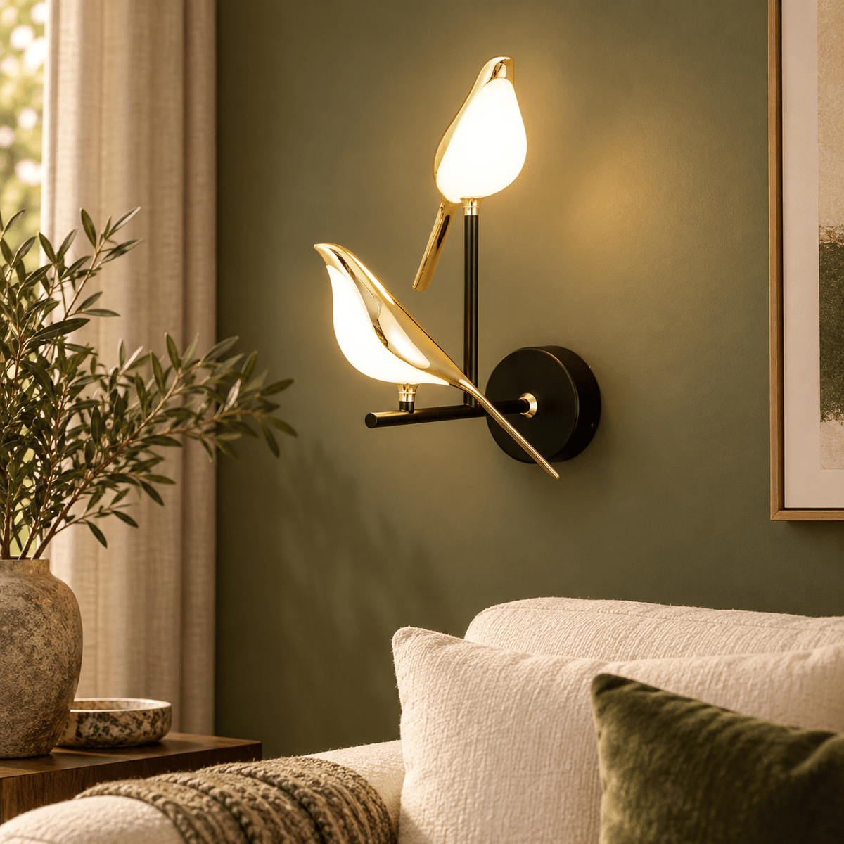 Gold Bird LED Wall Sconce, StyleB product photograph