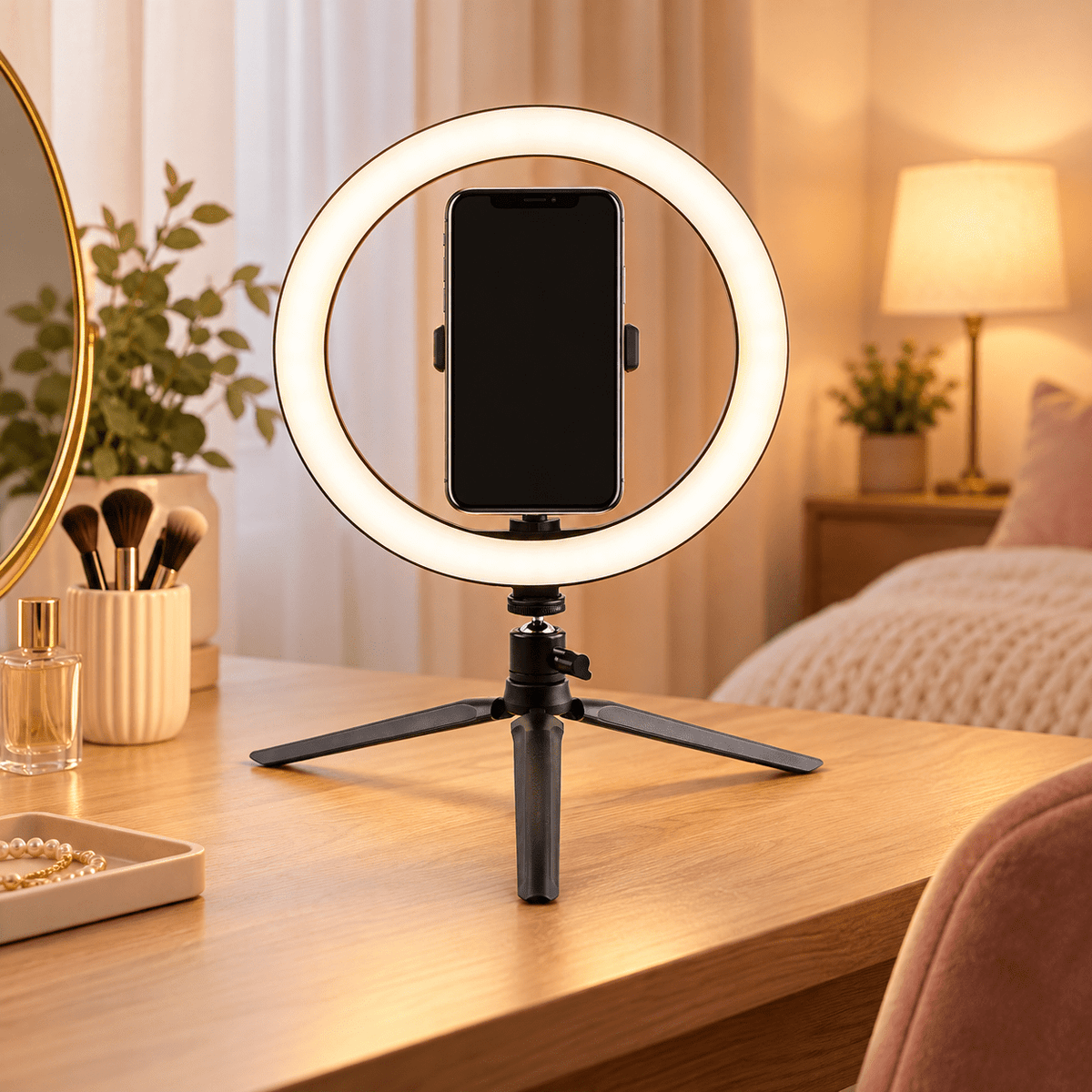 26 cm LED Ring Light with Tripod Stand B