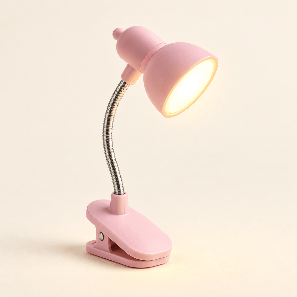 Mini Clip-On Book Light with Adjustable Neck — Pink