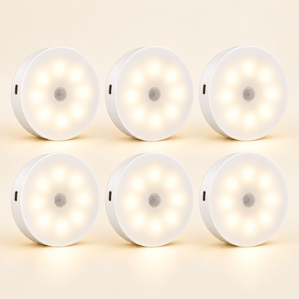 Rechargeable Motion Sensor Night Lights, Multipack — 6-pack