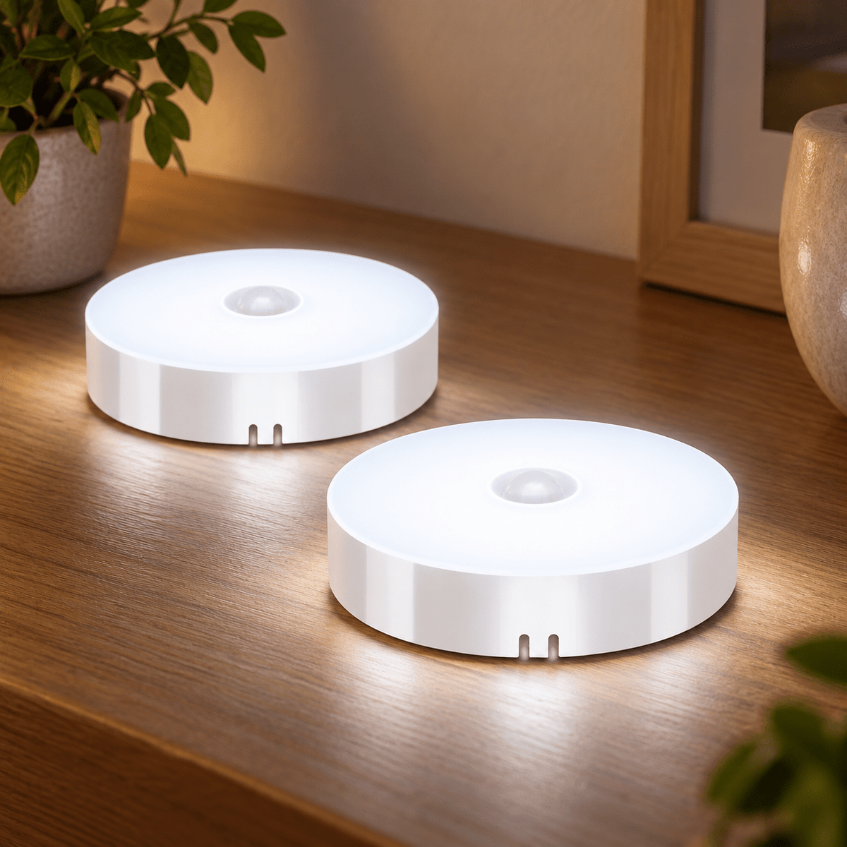 Rechargeable Motion Sensor Puck Night Lights lifestyle view