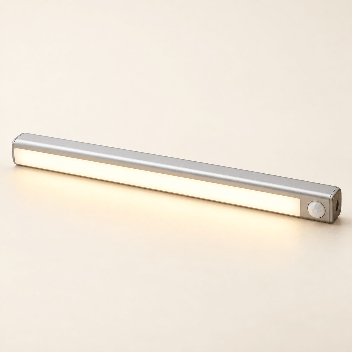 Rechargeable Motion Sensor Cabinet Light Bar — Silver 20 cm