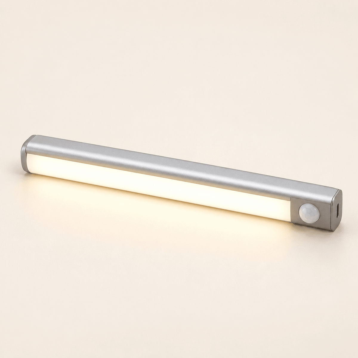 Rechargeable Motion Sensor Cabinet Light Bar — Silver 10 cm