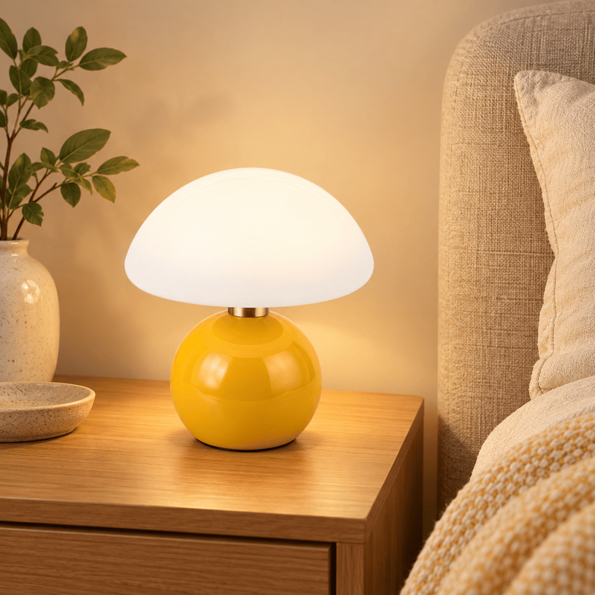 Matte Mushroom Table Lamp with Touch Dimming StyleB
