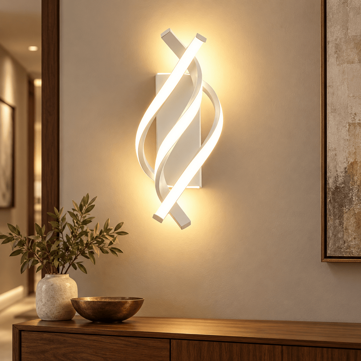 Spiral Ring LED Wall Light with 3 Colour Modes, StyleB product photograph