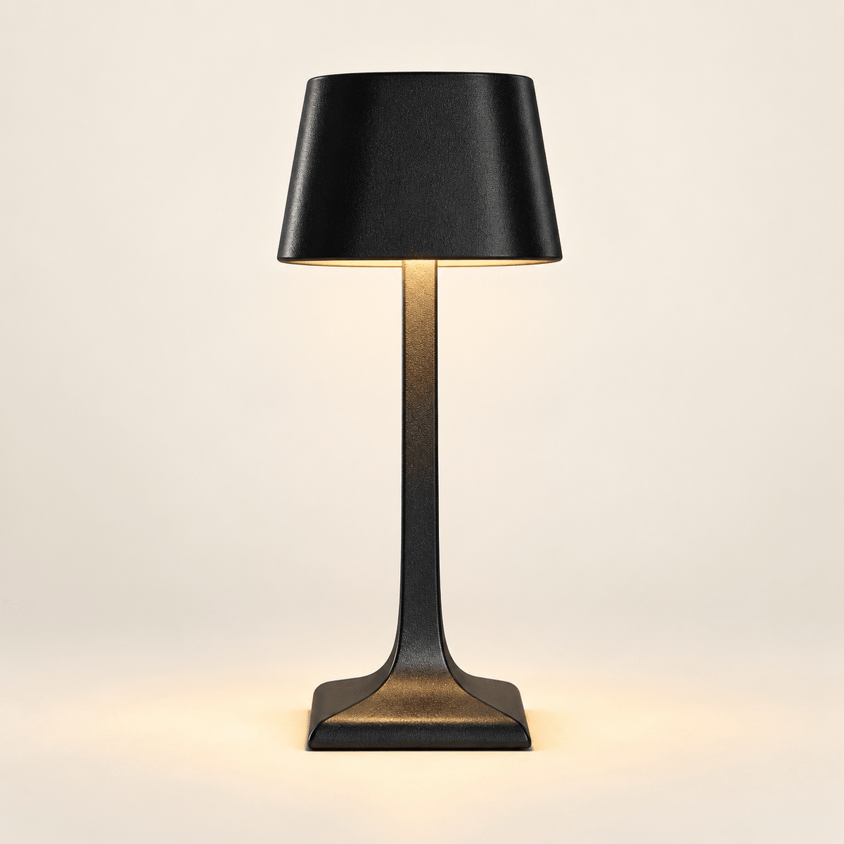 Square Cordless Table Lamp with Touch Dimming — Black