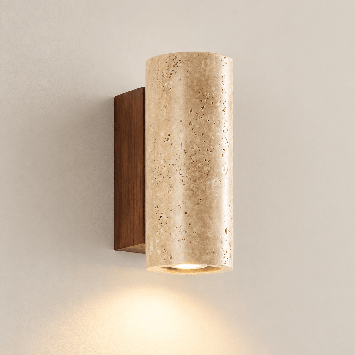 Travertine LED Wall Lamp with Warm White Light, product view