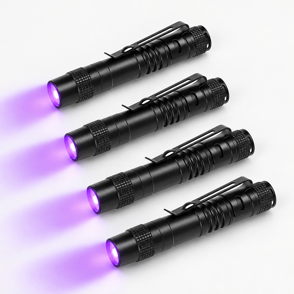 395nm UV Flashlight with Adjustable Focus Short, 4 pack