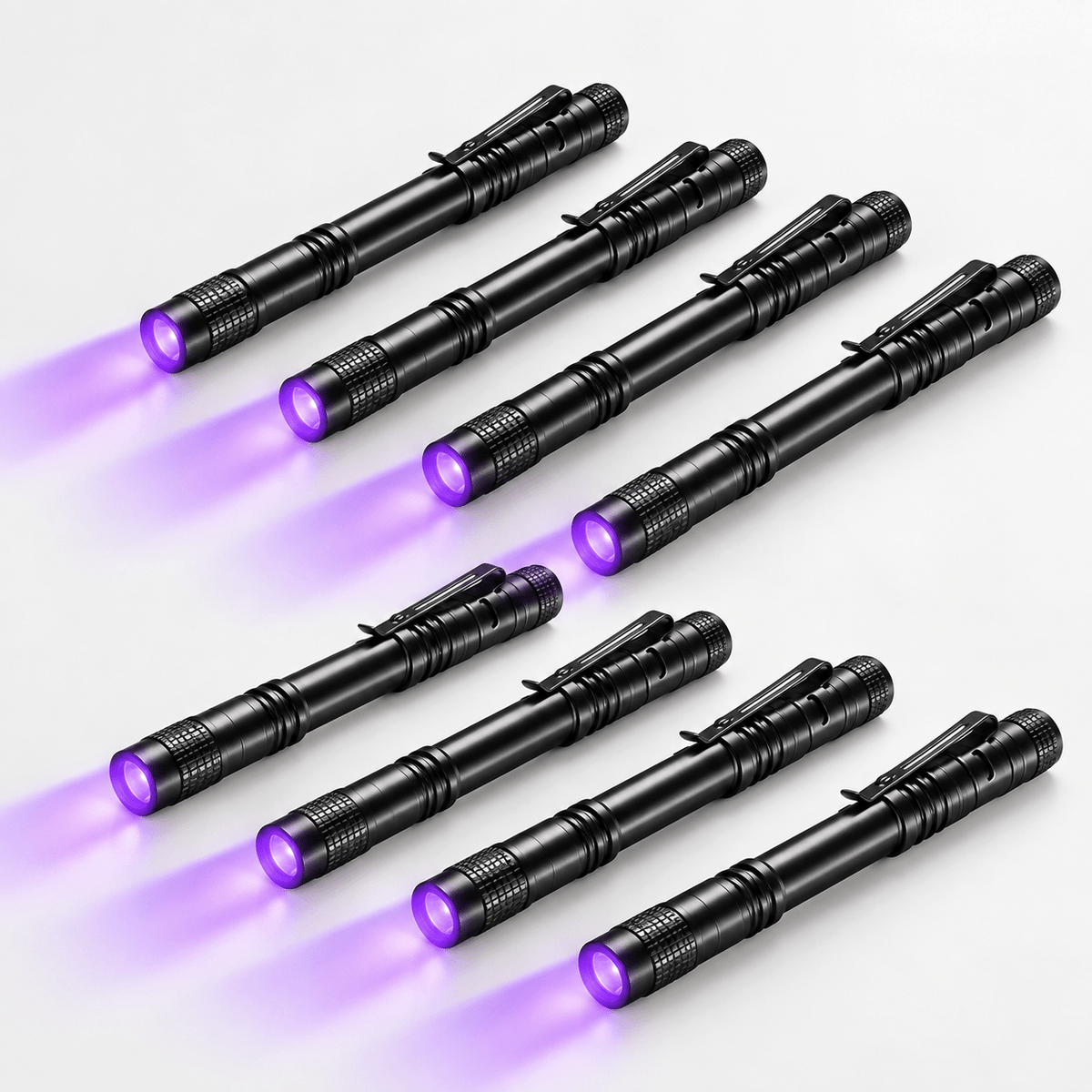 395nm UV Flashlight with Adjustable Focus Long, 8 pack